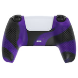 PlayVital 3D Studded Purple & Black Ergonomic Soft Controller Silicone Case Grips for PS5, Rubber Protector Skins with 6 Black Thumbstick Caps for PS5 Controller - TDPF035