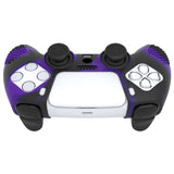 PlayVital 3D Studded Purple & Black Ergonomic Soft Controller Silicone Case Grips for PS5, Rubber Protector Skins with 6 Black Thumbstick Caps for PS5 Controller - TDPF035