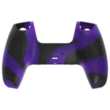 PlayVital 3D Studded Purple & Black Ergonomic Soft Controller Silicone Case Grips for PS5, Rubber Protector Skins with 6 Black Thumbstick Caps for PS5 Controller - TDPF035