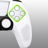 PlayVital 3D Studded White Ergonomic Soft Controller Silicone Case Grips for PS5, Rubber Protector Skins with 6 White Thumbstick Caps for PS5 Controller - Compatible with Charging Station - TDPF034