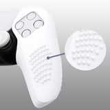 PlayVital 3D Studded White Ergonomic Soft Controller Silicone Case Grips for PS5, Rubber Protector Skins with 6 White Thumbstick Caps for PS5 Controller - Compatible with Charging Station - TDPF034