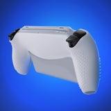 PlayVital 3D Studded Edition Anti-Slip Silicone Protective Case with Thumb Grips for PS Portal Remote Player - Clear White - CYRPFP003