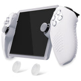 PlayVital 3D Studded Edition Anti-Slip Silicone Protective Case with Thumb Grips for PS Portal Remote Player - Clear White - CYRPFP003