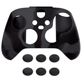 PlayVital Dark Gray & Black 3D Studded Edition Anti-slip Silicone Cover Skin for Xbox Series X Controller, Soft Rubber Case Protector for Xbox Series S Controller with 6 Black Thumb Grip Caps - SDX3024