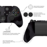 PlayVital Dark Gray & Black 3D Studded Edition Anti-slip Silicone Cover Skin for Xbox Series X Controller, Soft Rubber Case Protector for Xbox Series S Controller with 6 Black Thumb Grip Caps - SDX3024