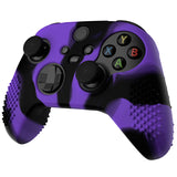 PlayVital Purple & Black 3D Studded Edition Anti-slip Silicone Cover Skin for Xbox Series X Controller, Soft Rubber Case Protector for Xbox Series S Controller with 6 Black Thumb Grip Caps - SDX3022