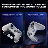 PlayVital 3D Studded Edition Silicone Cover Skin for Nintendo Switch 2 Pro Controller, Anti-Slip Grip Protector Case for Switch 2 Pro with Back Button Cap, Thumb Grips - Clear White - TVCPTP004