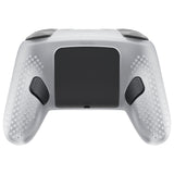 PlayVital 3D Studded Edition Silicone Cover Skin for Nintendo Switch 2 Pro Controller, Anti-Slip Grip Protector Case for Switch 2 Pro with Back Button Cap, Thumb Grips - Clear White - TVCPTP004