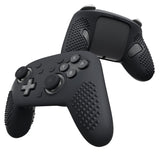 PlayVital 3D Studded Edition Silicone Cover Skin for Nintendo Switch 2 Pro Controller, Anti-Slip Grip Protector Case for Switch 2 Pro with Back Button Cap, Thumb Grips & Sticker - Black - TVCPTP001