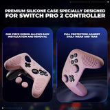 PlayVital 3D Studded Edition Silicone Cover Skin for Nintendo Switch 2 Pro Controller, Anti-Slip Grip Protector Case for Switch 2 Pro with Back Button Cap, Thumb Grips & Sticker - Cherry Blossoms Pink - TVCPTP003