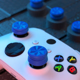 PlayVital 3 Height Hurricane Thumbs Cushion Caps Thumb Grips for ps5, for ps4, Thumbstick Grip Cover for Xbox Core Wireless Controller, Thumb Grips for Xbox One, Elite Series 2, for Switch Pro - Blue - PJM3065
