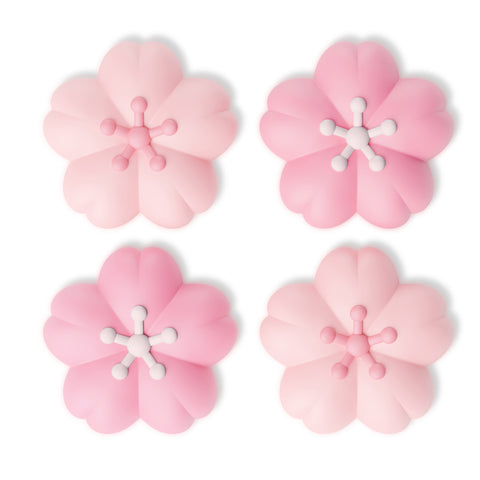 PlayVital 4 Pcs Thumb Grips for Nintendo Switch 2, Kawaii Silicone Thumbstick Caps for Joycon 2, Joystick Cover for Switch 2 Accessories - Blush Cherry Blossom Petals - WWYNTJ027