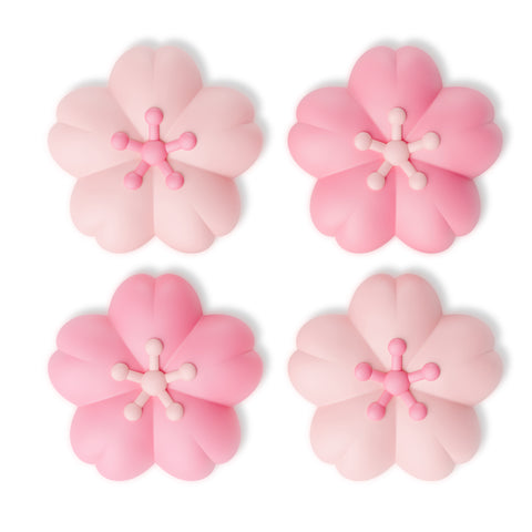 PlayVital 4 Pcs Thumb Grips for Nintendo Switch 2, Kawaii Silicone Thumbstick Caps for Joycon 2, Joystick Cover for Switch 2 Accessories - Blush Cherry Blossom Petals - WWYNTJ027
