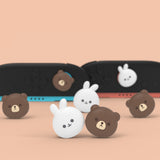 PlayVital 4 Pcs Thumb Grips for Nintendo Switch 2, Kawaii Silicone Thumbstick Caps for Joycon 2, Joystick Cover for Switch 2 Accessories - Chubby Bear & Smiley Bunny - WWYNTJ007