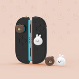 PlayVital 4 Pcs Thumb Grips for Nintendo Switch 2, Kawaii Silicone Thumbstick Caps for Joycon 2, Joystick Cover for Switch 2 Accessories - Chubby Bear & Smiley Bunny - WWYNTJ007