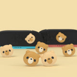 PlayVital 4 Pcs Thumb Grips for Nintendo Switch 2, Kawaii Silicone Thumbstick Caps for Joycon 2, Joystick Cover for Switch 2 Accessories - Cozy Bear - WWYNTJ006