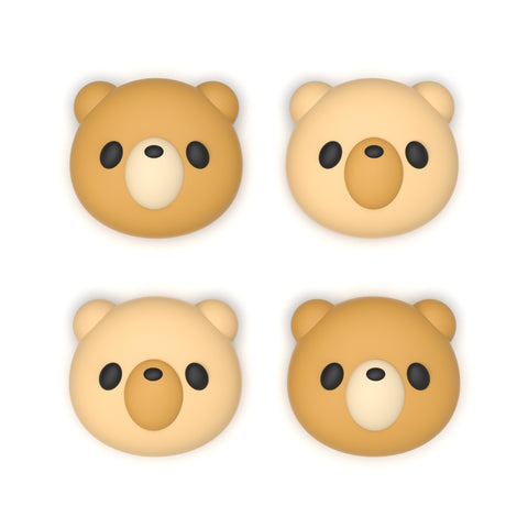 PlayVital 4 Pcs Thumb Grips for Nintendo Switch 2, Kawaii Silicone Thumbstick Caps for Joycon 2, Joystick Cover for Switch 2 Accessories - Cozy Bear - WWYNTJ006