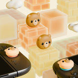 PlayVital 4 Pcs Thumb Grips for Nintendo Switch 2, Kawaii Silicone Thumbstick Caps for Joycon 2, Joystick Cover for Switch 2 Accessories - Cozy Bear - WWYNTJ006