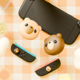 PlayVital 4 Pcs Thumb Grips for Nintendo Switch 2, Kawaii Silicone Thumbstick Caps for Joycon 2, Joystick Cover for Switch 2 Accessories - Cozy Bear - WWYNTJ006