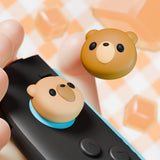 PlayVital 4 Pcs Thumb Grips for Nintendo Switch 2, Kawaii Silicone Thumbstick Caps for Joycon 2, Joystick Cover for Switch 2 Accessories - Cozy Bear - WWYNTJ006