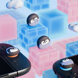 PlayVital 4 Pcs Thumb Grips for Nintendo Switch 2, Kawaii Silicone Thumbstick Caps for Joycon 2, Joystick Cover for Switch 2 Accessories - Cutie Penguin - WWYNTJ010