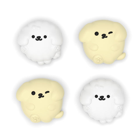 PlayVital 4 Pcs Thumb Grips for Nintendo Switch 2, Kawaii Silicone Thumbstick Caps for Joycon 2, Joystick Cover for Switch 2 Accessories - Fluffy & Winky Pups - WWYNTJ026