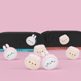 PlayVital 4 Pcs Thumb Grips for Nintendo Switch 2, Kawaii Silicone Thumbstick Caps for Joycon 2, Joystick Cover for Switch 2 Accessories - Pink Cosplaying Kitten & Puppy - WWYNTJ008