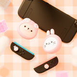 PlayVital 4 Pcs Thumb Grips for Nintendo Switch 2, Kawaii Silicone Thumbstick Caps for Joycon 2, Joystick Cover for Switch 2 Accessories - Pink Cosplaying Kitten & Puppy - WWYNTJ008
