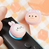 PlayVital 4 Pcs Thumb Grips for Nintendo Switch 2, Kawaii Silicone Thumbstick Caps for Joycon 2, Joystick Cover for Switch 2 Accessories - Pink Cosplaying Kitten & Puppy - WWYNTJ008