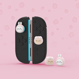 PlayVital 4 Pcs Thumb Grips for Nintendo Switch 2, Kawaii Silicone Thumbstick Caps for Joycon 2, Joystick Cover for Switch 2 Accessories - Pink Cosplaying Kitten & Puppy - WWYNTJ008