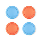PlayVital 4Pcs Thumb Grip Caps for Nintendo Switch 2, Silicone Thumbstick Grip Cover for Switch 2, Comfort Joystick Caps for Joycon 2 - Blue & Orange - WWYNTM038