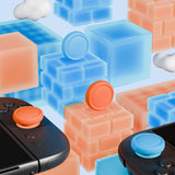 PlayVital 4Pcs Thumb Grip Caps for Nintendo Switch 2, Silicone Thumbstick Grip Cover for Switch 2, Comfort Joystick Caps for Joycon 2 - Blue & Orange - WWYNTM038