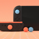 PlayVital 4Pcs Thumb Grip Caps for Nintendo Switch 2, Silicone Thumbstick Grip Cover for Switch 2, Comfort Joystick Caps for Joycon 2 - Blue & Orange - WWYNTM038