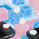 PlayVital 4Pcs Thumb Grip Caps for Nintendo Switch 2, Silicone Thumbstick Grip Cover for Switch 2, Comfort Joystick Caps for Joycon 2 - White - WWYNTM007