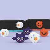 PlayVital 6 Pcs Thumb Grips for Nintendo Switch 2, Cute Silicone Thumbstick Caps for Switch 2, Analog Cover for Joycon 2 Joystick Caps - Halloween Pumpkin Bat with Spooky Ghost - WWYNTJ004