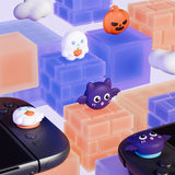 PlayVital 6 Pcs Thumb Grips for Nintendo Switch 2, Cute Silicone Thumbstick Caps for Switch 2, Analog Cover for Joycon 2 Joystick Caps - Halloween Pumpkin Bat with Spooky Ghost - WWYNTJ004