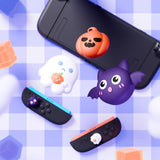 PlayVital 6 Pcs Thumb Grips for Nintendo Switch 2, Cute Silicone Thumbstick Caps for Switch 2, Analog Cover for Joycon 2 Joystick Caps - Halloween Pumpkin Bat with Spooky Ghost - WWYNTJ004