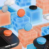 PlayVital 8Pcs Thumb Grip Caps for Nintendo Switch 2, Silicone Thumbstick Grip Cover for Switch 2, Comfort Joystick Caps for Joycon 2 - Black & Gray & Blue & Orange - WWYNTM036