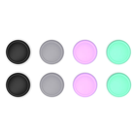 PlayVital 8Pcs Thumb Grip Caps for Nintendo Switch 2, Silicone Thumbstick Grip Cover for Switch 2, Comfort Joystick Caps for Joycon 2 - Soft Violet & Mint Green & Black & Gray - WWYNTM074