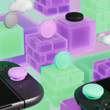 PlayVital 8Pcs Thumb Grip Caps for Nintendo Switch 2, Silicone Thumbstick Grip Cover for Switch 2, Comfort Joystick Caps for Joycon 2 - Soft Violet & Mint Green & Black & Gray - WWYNTM074