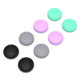 PlayVital 8Pcs Thumb Grip Caps for Nintendo Switch 2, Silicone Thumbstick Grip Cover for Switch 2, Comfort Joystick Caps for Joycon 2 - Soft Violet & Mint Green & Black & Gray - WWYNTM074
