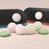 PlayVital 8Pcs Thumb Grip Caps for Nintendo Switch 2, Silicone Thumbstick Grip Cover for Switch 2, Comfort Joystick Caps for Joycon 2 - White & Antique Yellow & Pink & Matcha Green - WWYNTM037