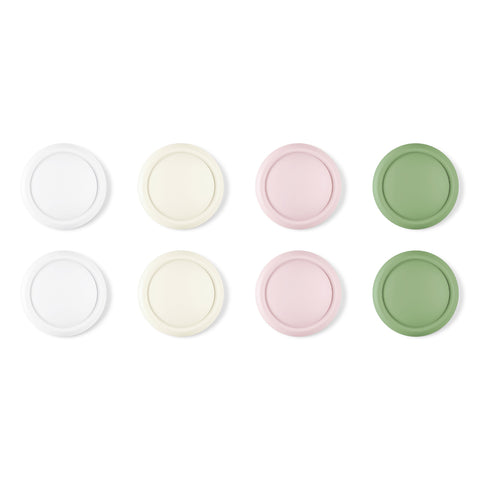 PlayVital 8Pcs Thumb Grip Caps for Nintendo Switch 2, Silicone Thumbstick Grip Cover for Switch 2, Comfort Joystick Caps for Joycon 2 - White & Antique Yellow & Pink & Matcha Green - WWYNTM037