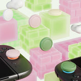 PlayVital 8Pcs Thumb Grip Caps for Nintendo Switch 2, Silicone Thumbstick Grip Cover for Switch 2, Comfort Joystick Caps for Joycon 2 - White & Antique Yellow & Pink & Matcha Green - WWYNTM037