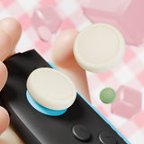 PlayVital 8Pcs Thumb Grip Caps for Nintendo Switch 2, Silicone Thumbstick Grip Cover for Switch 2, Comfort Joystick Caps for Joycon 2 - White & Antique Yellow & Pink & Matcha Green - WWYNTM037
