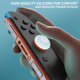 PlayVital 8 in 1 Pro Thumbs Grip Caps for Nintendo Switch 2, Ergonomic Anti-Slip Joystick Caps for Joycon 2 Grip, 8Pcs Thumbstick Cover Accessories for Switch 2 - White - WWYNTM002