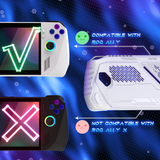 PlayVital ABSOLUTE TPU Protective Case for ROG Ally, Anti-Slip Grip Cover with Joystick Caps for ROG Ally Accessories, Anti-Scratch & Shockproof - White - LKURGM002