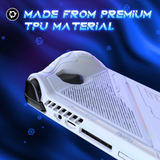 PlayVital ABSOLUTE TPU Protective Case for ROG Ally, Anti-Slip Grip Cover with Joystick Caps for ROG Ally Accessories, Anti-Scratch & Shockproof - White - LKURGM002