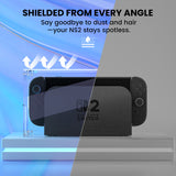 PlayVital Clear Acrylic Dustproof Cover for Nintendo Switch 2, Magnetic Ventilation Top, Tool-Free Installation, Transparent Display Box for Switch 2 Dock Mode - Transparent - SGUNTM001
