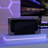 PlayVital Clear Acrylic Dustproof Cover for Nintendo Switch 2 , Magnetic Ventilation Top, Tool-Free Installation, Transparent Display Box for Switch 2 Dock Mode - Clear Black - SGUNTM002